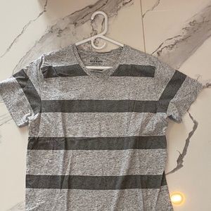 Men's Gray Striped Tee
